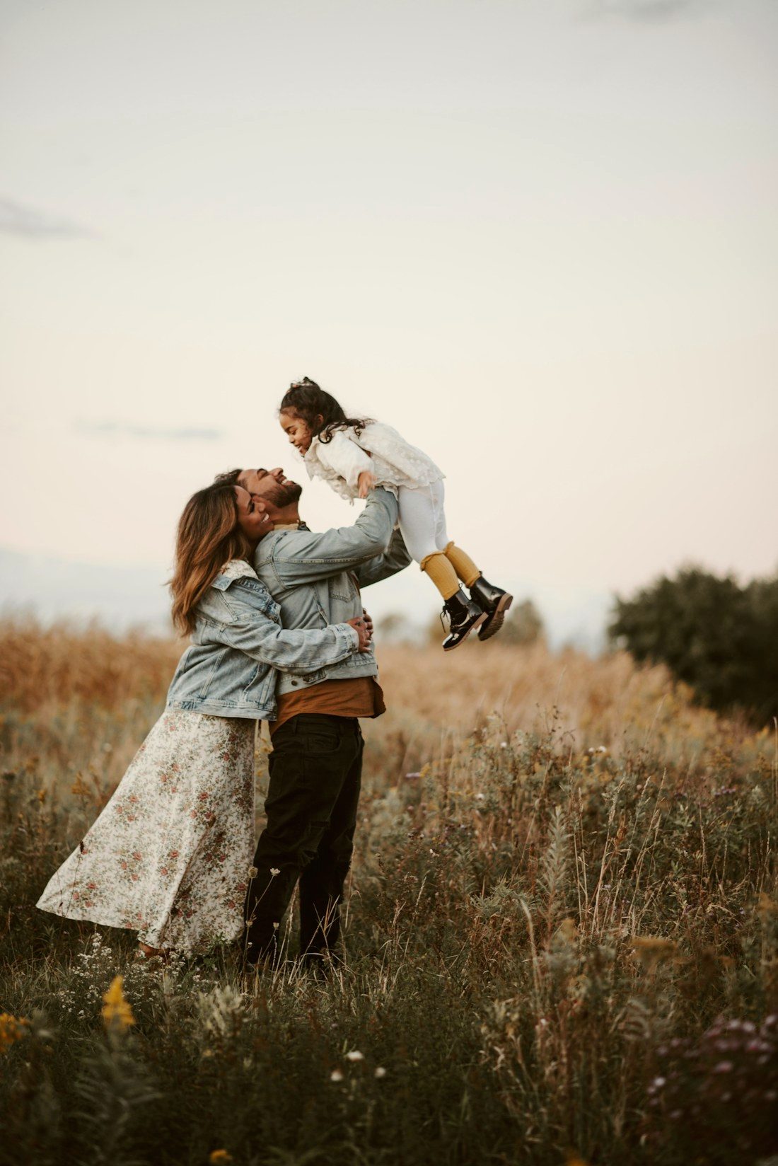 A joyful family moment in natural light